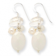 Picture of Sterling Silver Moonstone/White Pearl/Rock Quartz/White Jade Earrings