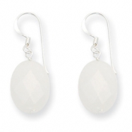 Picture of Sterling Silver White Jade Earrings