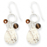 Picture of Sterling Silver Crazy Lace Agate/Clear & Smokey Qtz/Tiger Eye Earrings