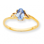 Picture of 10k Polished Geniune Aquamarine Birthstone Ring