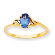 Picture of 10k Polished Geniune Blue Topaz Birthstone Ring