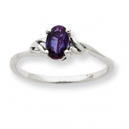 Picture of 10k White Gold Polished Geniune Rhodolite Garnet Birthstone Ring