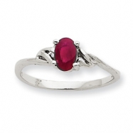 Picture of 10k White Gold Polished Geniune Ruby Birthstone Ring