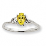 Picture of 10k White Gold Polished Geniune Peridot Birthstone Ring