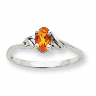 Picture of 10k White Gold Polished Geniune Citrine Birthstone Ring