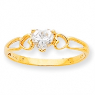 Picture of 10k Polished Geniune White Topaz Birthstone Ring