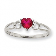 Picture of 10k White Gold Polished Geniune Garnet Birthstone Ring