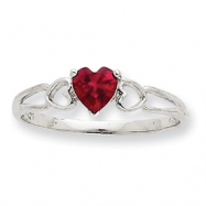 Picture of 10k White Gold Polished Geniune Ruby Birthstone Ring