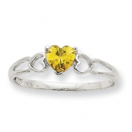 Picture of 10k White Gold Polished Geniune Peridot Birthstone Ring