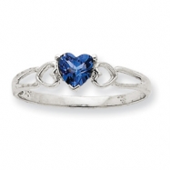 Picture of 10k White Gold Polished Geniune Blue Topaz Birthstone Ring