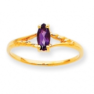 Picture of 10k Polished Geniune Amethyst Birthstone Ring