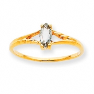 Picture of 10k Polished Geniune White Topaz Birthstone Ring