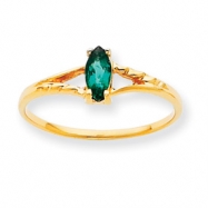 Picture of 10k Polished Geniune Emerald Birthstone Ring