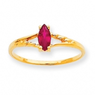 Picture of 10k Polished Geniune Ruby Birthstone Ring
