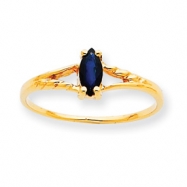 Picture of 10k Polished Geniune Sapphire Birthstone Ring