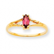 Picture of 10k Polished Geniune Pink Tourmaline Birthstone Ring
