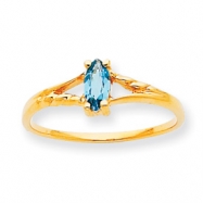 Picture of 10k Polished Geniune Blue Topaz Birthstone Ring