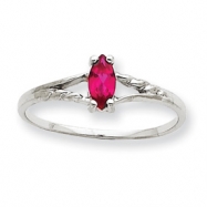 Picture of 10k White Gold Polished Geniune Ruby Birthstone Ring