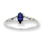 Picture of 10k White Gold Polished Geniune Sapphire Birthstone Ring