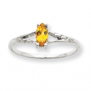 Picture of 10k White Gold Polished Geniune Citrine Birthstone Ring