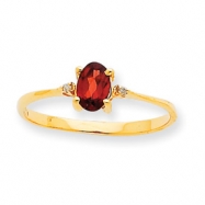 Picture of 10k Polished Geniune Diamond & Garnet Birthstone Ring
