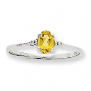 Picture of 10k White Gold Polished Geniune Diamond & Peridot Birthstone Ring