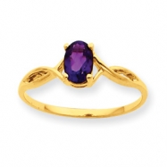 Picture of 10k Polished Geniune Amethyst Birthstone Ring