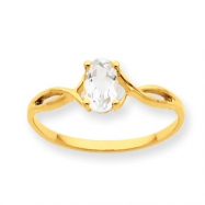 Picture of 10k Polished Geniune White Topaz Birthstone Ring