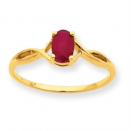 Picture of 10k Polished Geniune Ruby Birthstone Ring