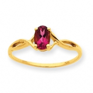 Picture of 10k Polished Geniune Pink Tourmaline Birthstone Ring