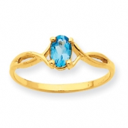 Picture of 10k Polished Geniune Blue Topaz Birthstone Ring
