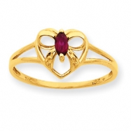 Picture of 10k Polished Geniune Garnet Birthstone Ring
