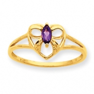Picture of 10k Polished Geniune Amethyst Birthstone Ring