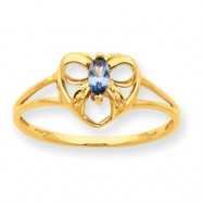 Picture of 10k Polished Geniune Aquamarine Birthstone Ring