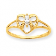 Picture of 10k Polished Geniune White Topaz Birthstone Ring