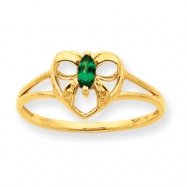 Picture of 10k Polished Geniune Emerald Birthstone Ring