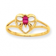 Picture of 10k Polished Geniune Ruby Birthstone Ring