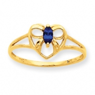 Picture of 10k Polished Geniune Sapphire Birthstone Ring