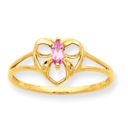 Picture of 10k Polished Geniune Pink Tourmaline Birthstone Ring