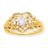 Picture of 10k Polished Geniune White Topaz Birthstone Ring