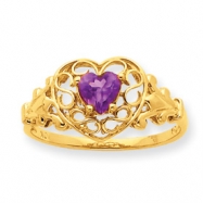 Picture of 10k Polished Geniune Rhodolite Garnet Birthstone Ring