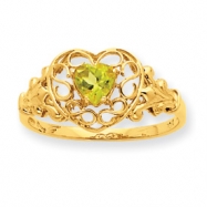 Picture of 10k Polished Geniune Peridot Birthstone Ring
