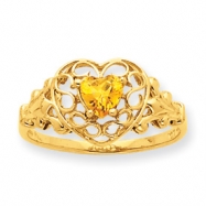 Picture of 10k Polished Geniune Citrine Birthstone Ring