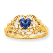 Picture of 10k Polished Geniune Blue Topaz Birthstone Ring