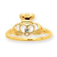 Picture of 10k Polished Geniune Blue Topaz Birthstone Ring