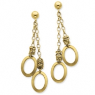 Picture of Sterling Silver & Rhodium Oval Dangle Earrings