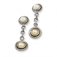 Picture of Sterling Silver w/14ky 4mm & 5mm White FW Cultured Pearl Earrings