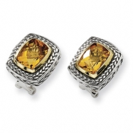 Picture of Sterling Silver w/14ky 10X8mm Citrine Omega Back Earrings