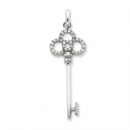 Picture of Sterling Silver CZ Key Pendant