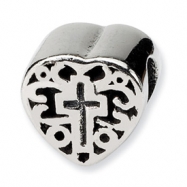 Picture of Sterling Silver Reflections Kids Heart w/Cross and Scroll Bead